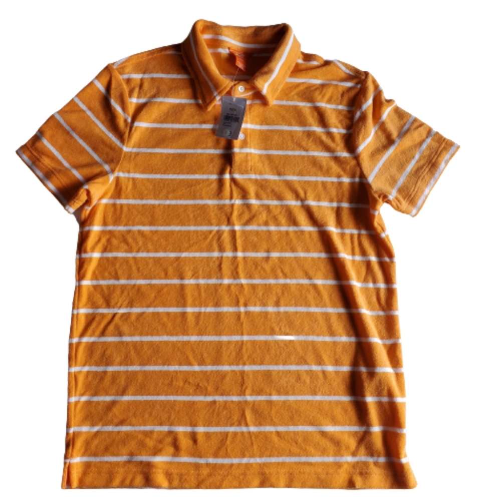 Joe Fresh Men's Terry Polo, Striped, Short Sleeve, M